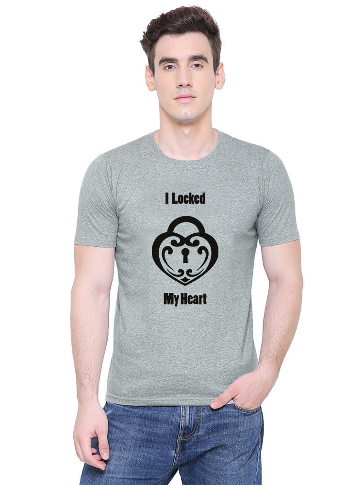 Lock Key matching Couple T shirts- Grey