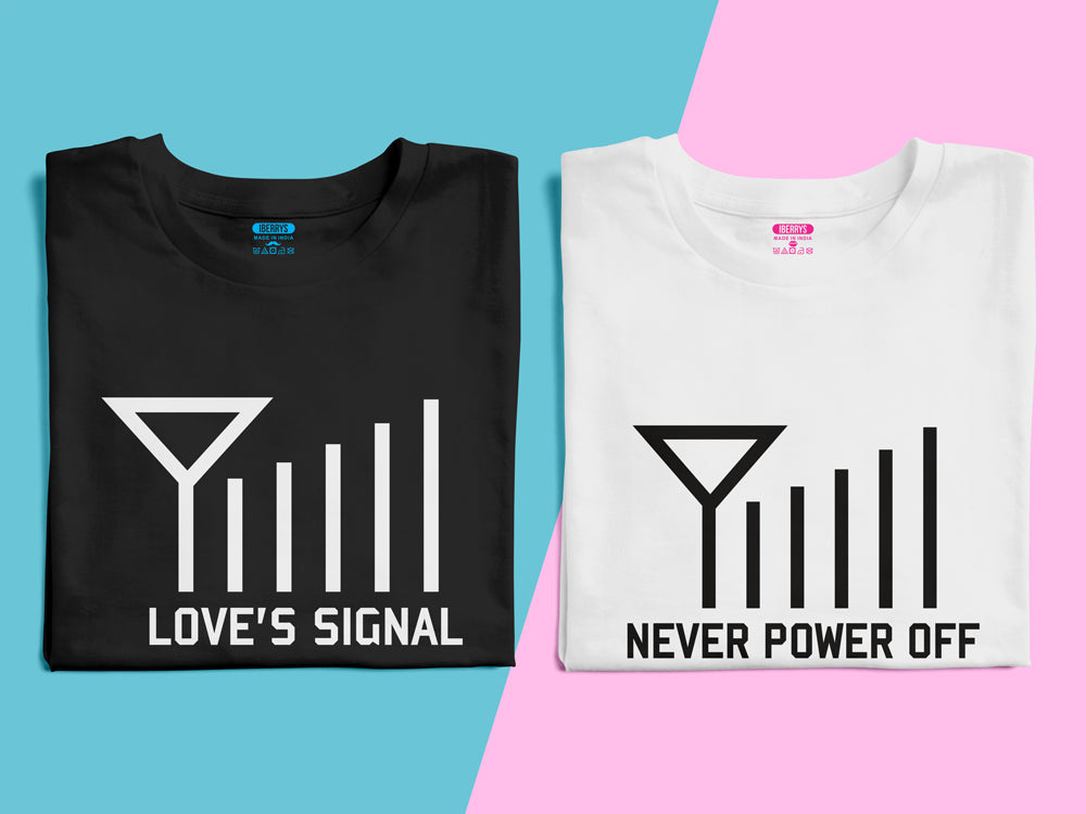 Love Signal matching Couple T shirts- Red