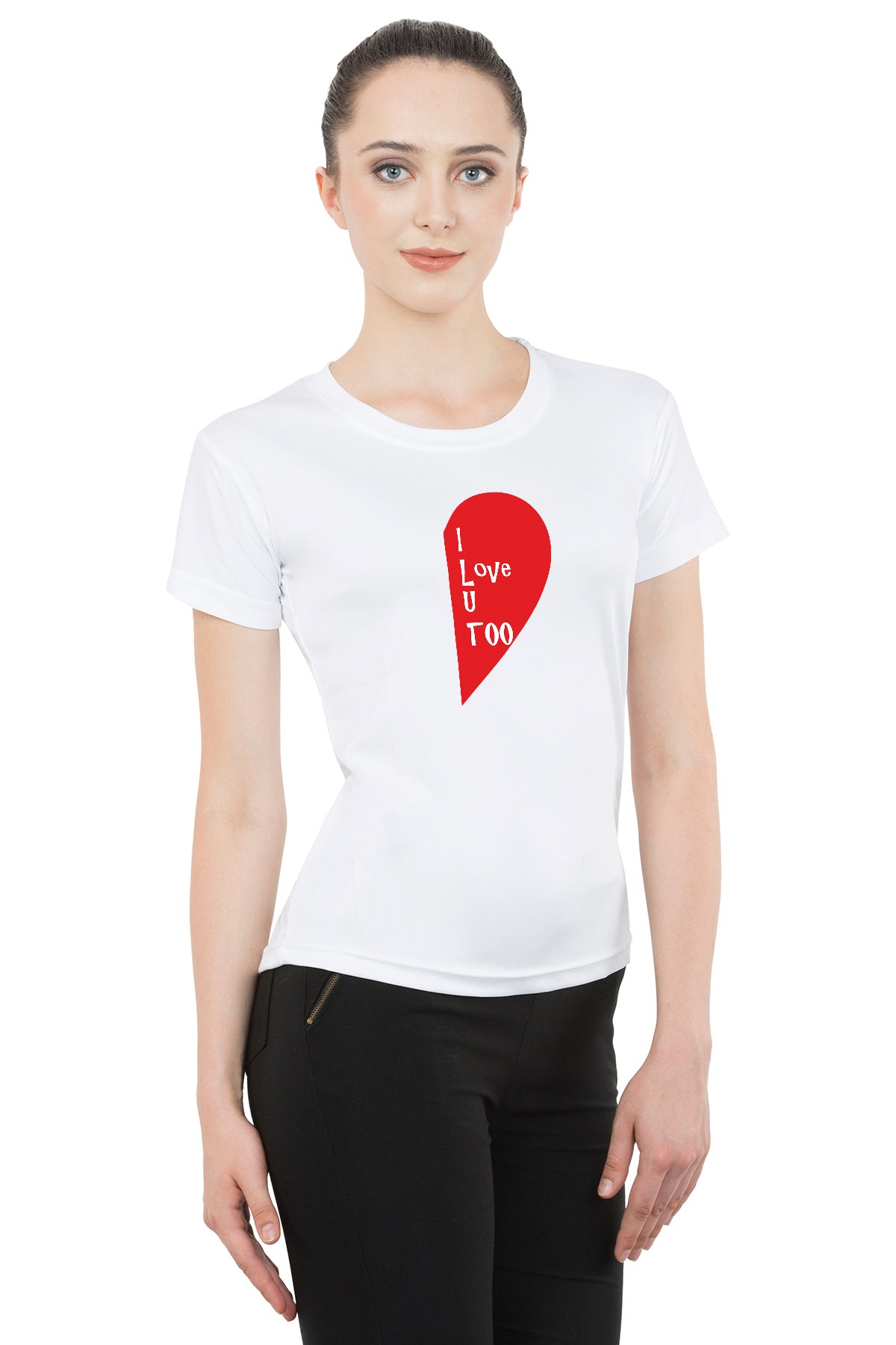 Half Heart matching Couple T shirts- White