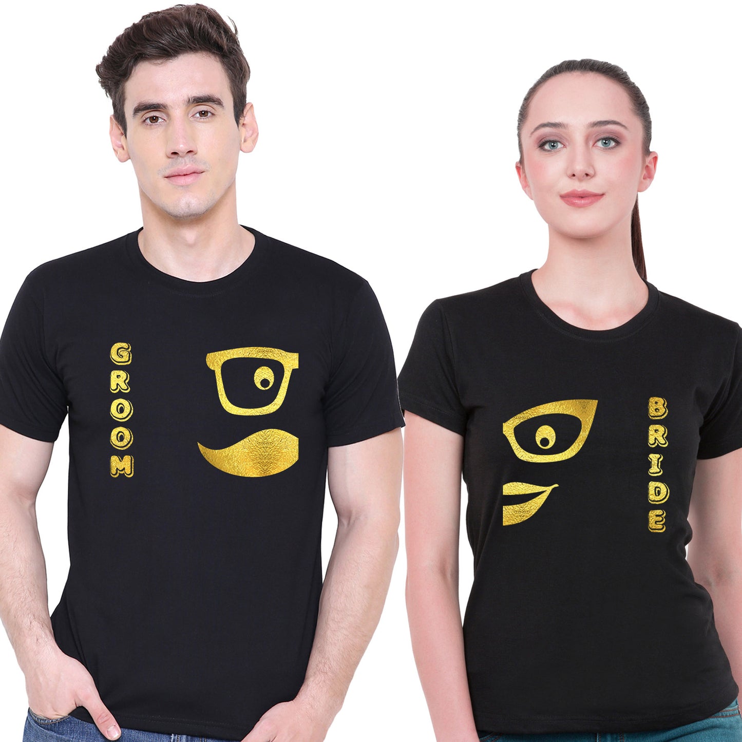 Bride Groom t shirt|wedding tshirts|Couple T shirts- Blackgold