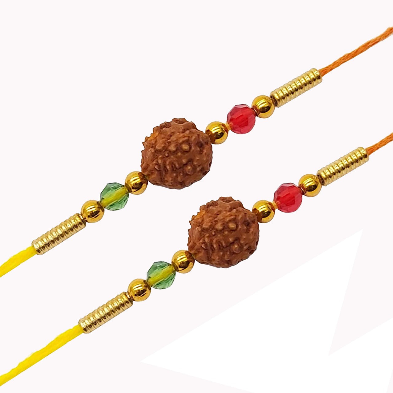 iberry's Rakhi Gift Pack with Set of 2 Rudraksh Rakhi, Greeting Card and Roli Chawal for Brother|Rakhi Combo with Branded Packaging-0404