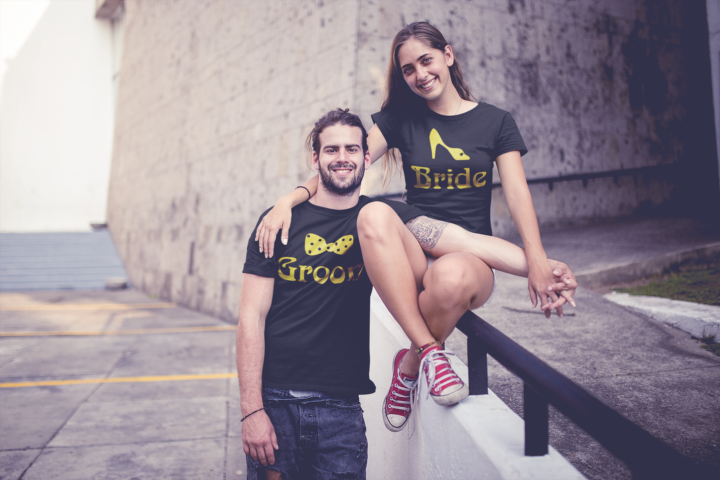 Bride Groom t shirt|wedding tshirts|Couple T shirts- Blackgold 06