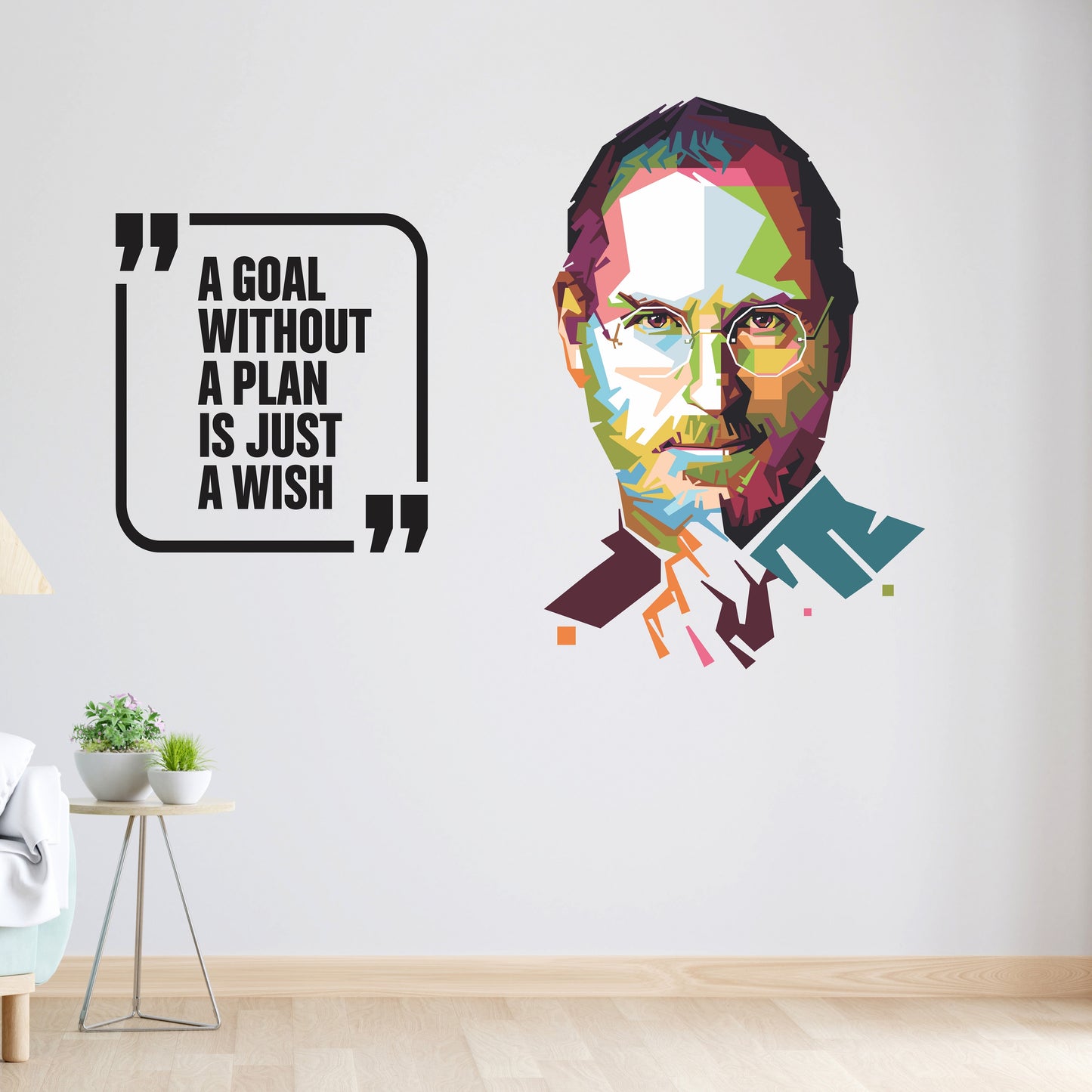 iberry's Inspirational Motivational Quotes Wall Sticker, Goal Without a Plan is just a Wish"- 45 x 60 cm Wall Stickers for Study- Office-01