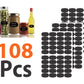 iberry's 108 pieces Waterproof Vinyl Stickers for Mason Jars Glass Bottle, Decals Craft, Kitchen Jar (Paper, 7 cm x 4 cm, Black, 108 Piece) -(4)