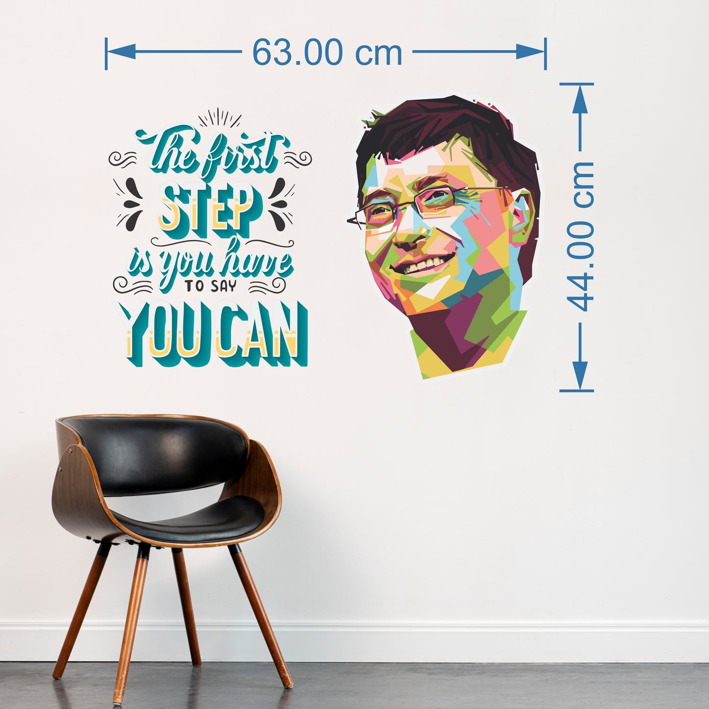 iberry's Inspirational Motivational Quotes Wall Sticker, First Step is You Have to say You can"- 44 x 63 cm Wall Stickers for Study- Office-05