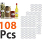 iberry's 108 pieces Waterproof Vinyl Stickers for Mason Jars Glass Bottle, Decals Craft, Kitchen Jar (Paper, 7 cm x 4 cm, White, 108 Piece) (Curly Round 1 stickers curly) (2)