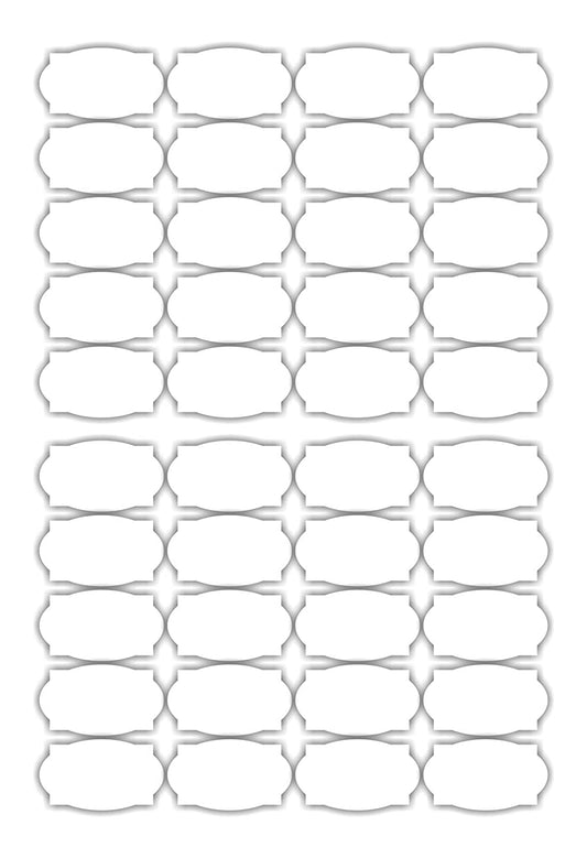 iberry's 108 pieces Waterproof Vinyl Stickers for Mason Jars Glass Bottle, Decals Craft, Kitchen Jar (Paper, 7 cm x 4 cm, White, 108 Piece) (Rectangle & Oval stickers curly) (4)