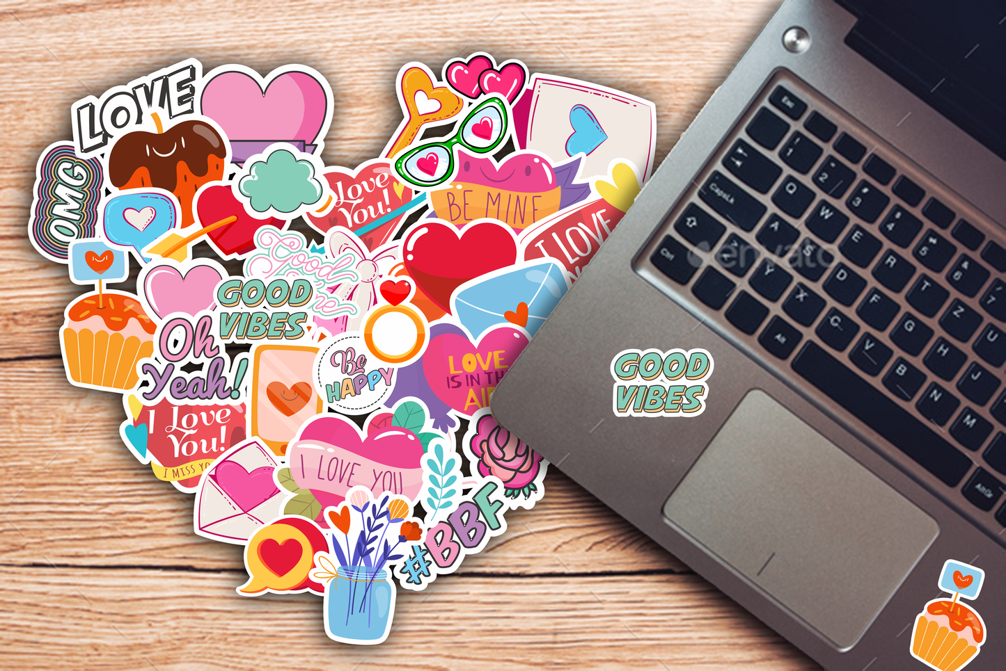 iberry's 50 pcs Stickers for Laptop Mobile Phones Computer Bicycle Luggage Scrapbooks Gadgets | Waterproof Stickers|Love Stickers| Laptop Sticker- Set of 50 Stickers (02)