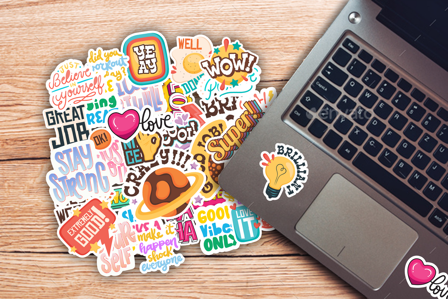 iberry's 50 pcs Stickers for Laptop Mobile Phones Computer Bicycle Luggage Scrapbooks Gadgets Waterproof Stickers|Sticker with Quotes|Motivational Quote Stickers|Laptop Sticker-Set of 50 Stickers (04)