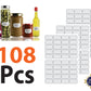 iberry's 108 pieces Waterproof Vinyl Stickers for Mason Jars Glass Bottle, Decals Craft, Kitchen Jar (Paper, 7 cm x 4 cm, White, 108 Piece) (Curvy 2 stickers curly) ( 5 )