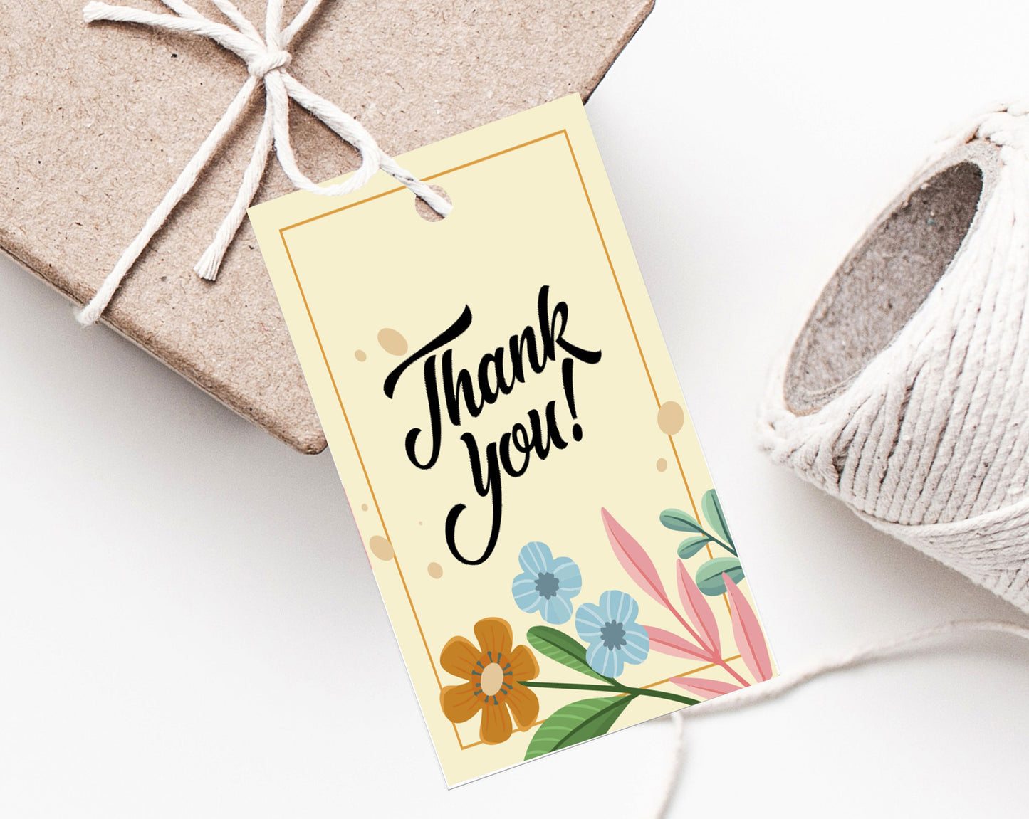 iberry's 100 pcs Thankyou Tags with Thread, Thankyou Tags for Return Gifts, Thankyou Tags for Small Business, Tags for Return Gifts-04