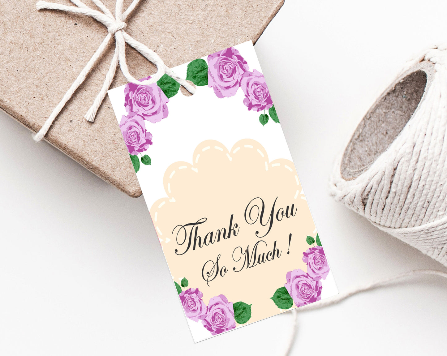 iberry's 100 pcs Thankyou Tags with Thread, Thankyou Tags for Return Gifts, Thankyou Tags for Small Business, Tags for Return Gifts-02