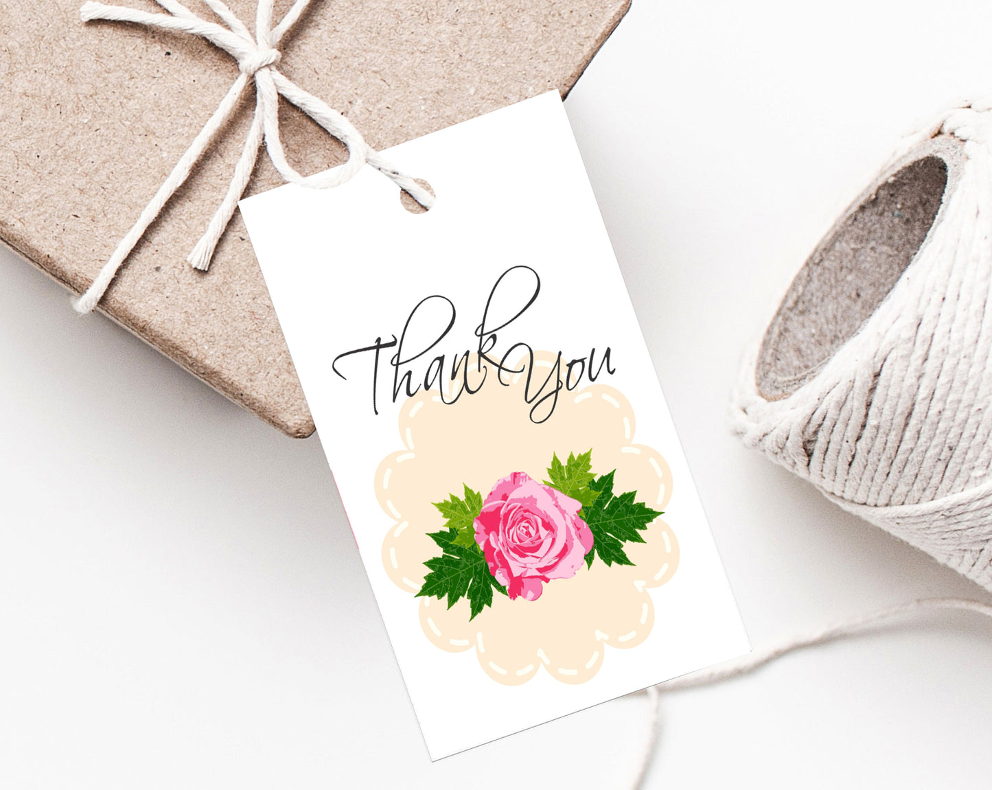 iberry's 100 pcs Thankyou Tags with Thread, Thankyou Tags for Return Gifts, Thankyou Tags for Small Business, Tags for Return Gifts-01