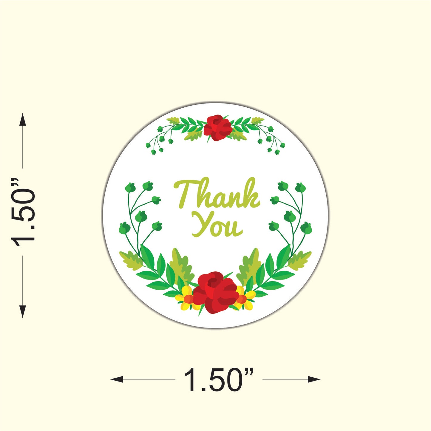 iberry's 1.5 inches Thank You Stickers | Thankyou Stickers for Customized Packaging and Small Business | Stickers for Order Packaging