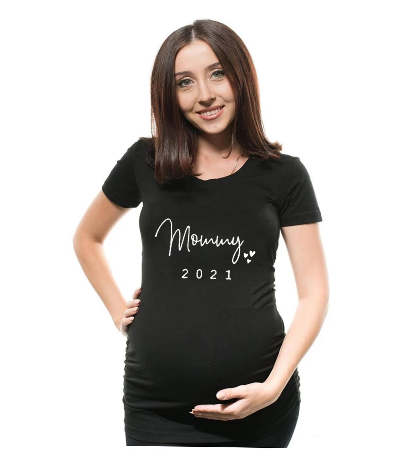 Mommy 2021 Maternity t shirt for women|mom to be t shirt|half sleeve t shirt womens | Maternity Dress|round neck t shirt