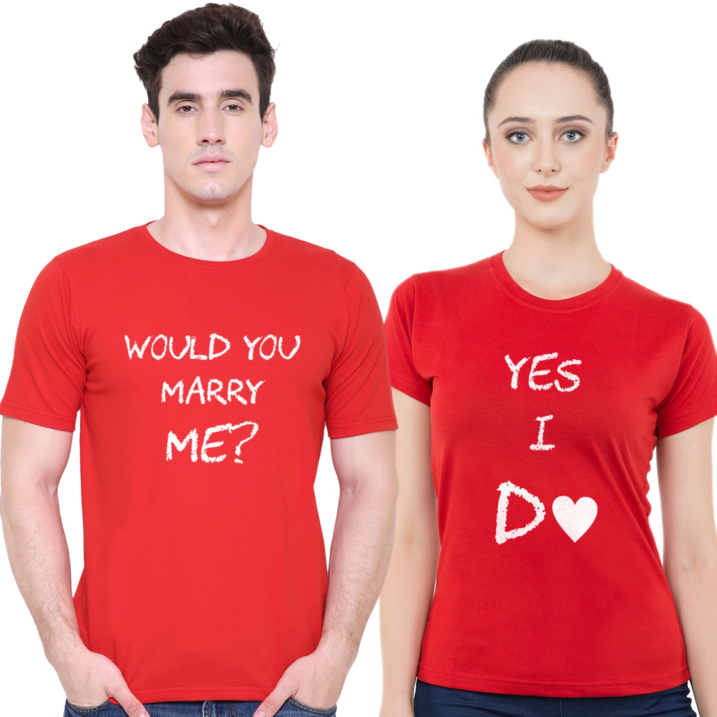 Marry Mematching Couple T shirts- Red