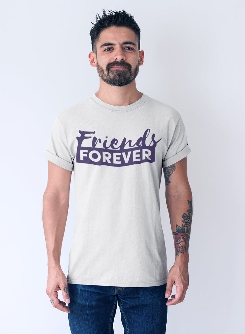iberry's Friends Forever Tshirts Combo, Bff T shirt for men and women, Round neck Cotton Unisex Tshirts -(Set of 2)-04