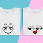 expressions matching couple tshirt red