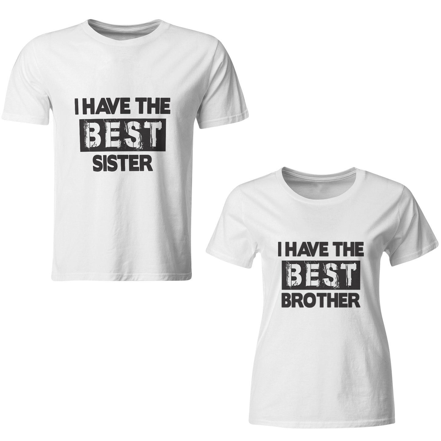 I have the best brother-I have the best sister matching Sibling t shirts - white