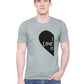 Half Heart matching Couple T shirts- Grey