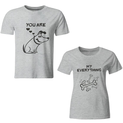 My Everything matching Couple T shirts- Grey