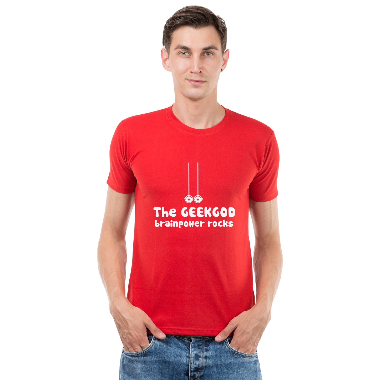Geek God matching Couple T shirts- Red