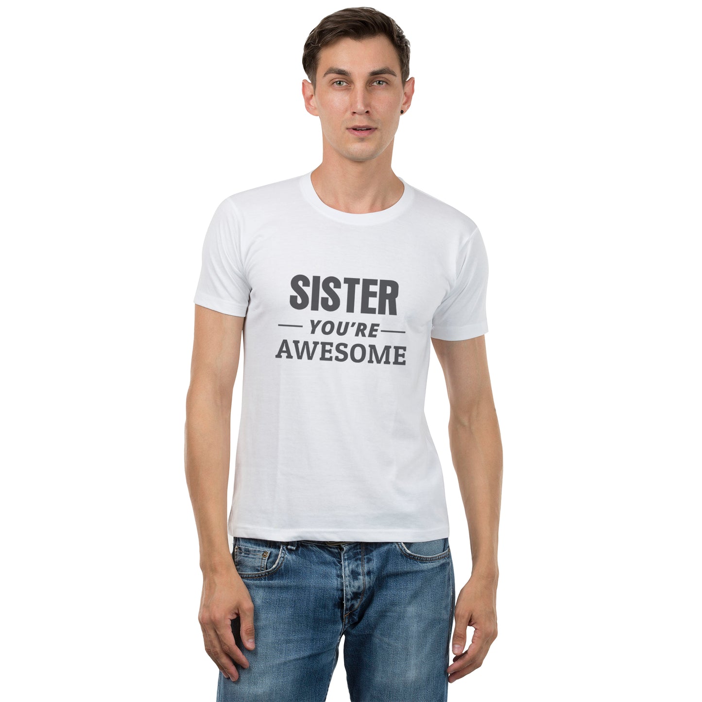 Brother you're awesome- Sister you're awesome matching Sibling t shirts - white