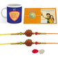 iberry's Set of 2 Rakhi with Raksha Bandhan Card and Roli Chawal and Coffee Mug 350 ml Combo for Men/Boys-02