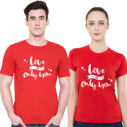 Love is only youmatching Couple T shirts- Red