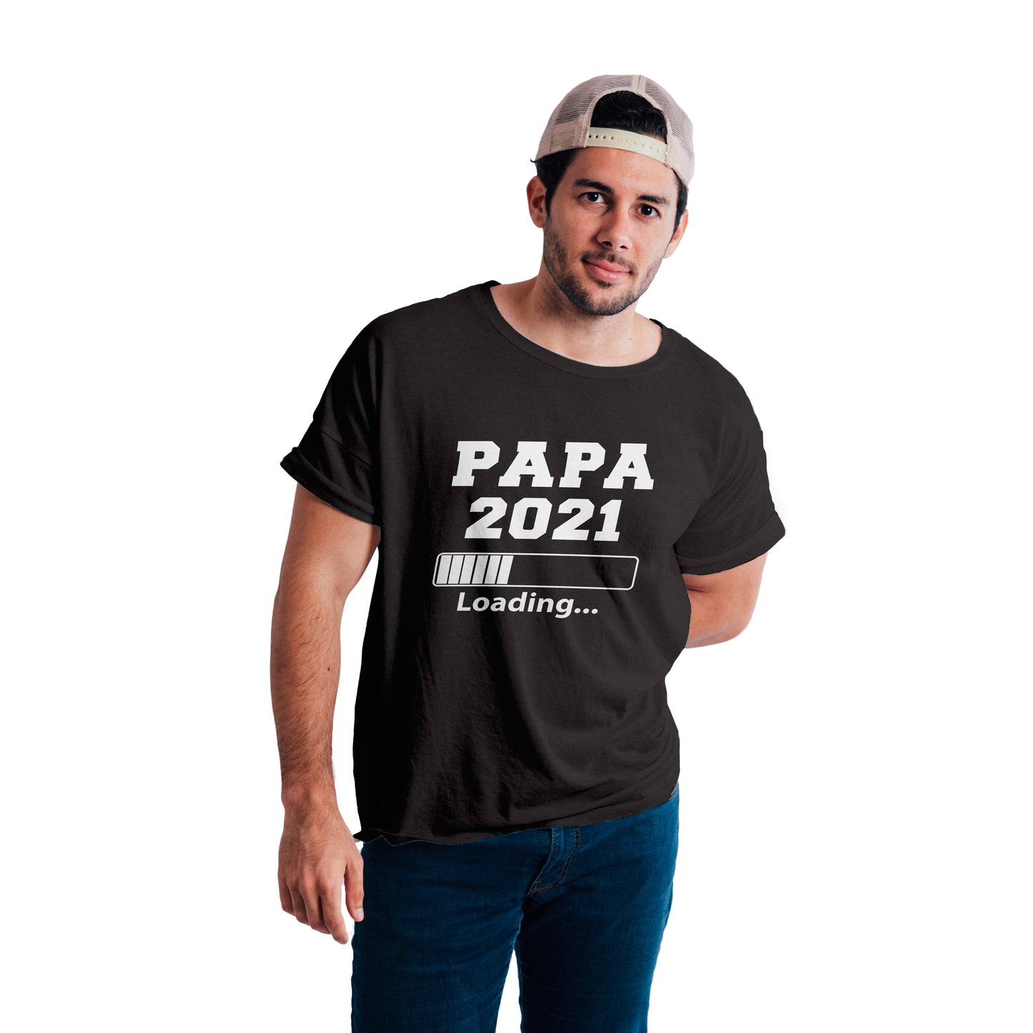 Daddy 2021 Loading Maternity t shirts for men- Black