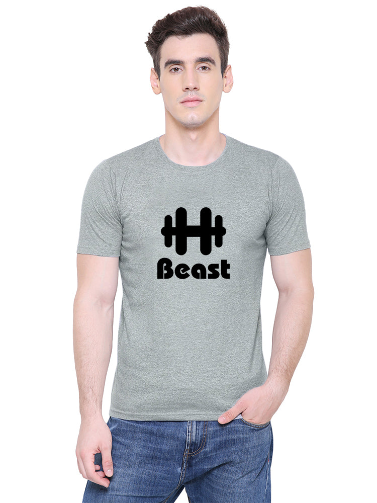 Beauty Beast matching Couple T shirts- Grey