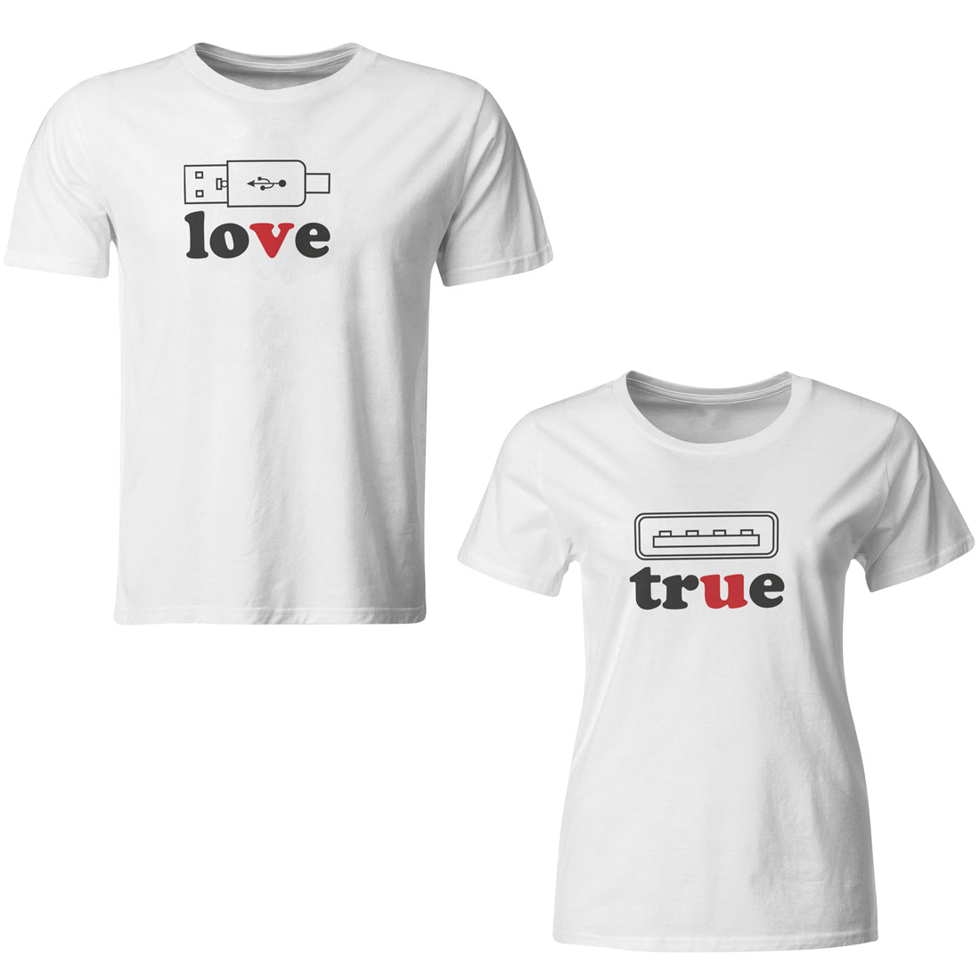True Love matching Couple T shirts- White