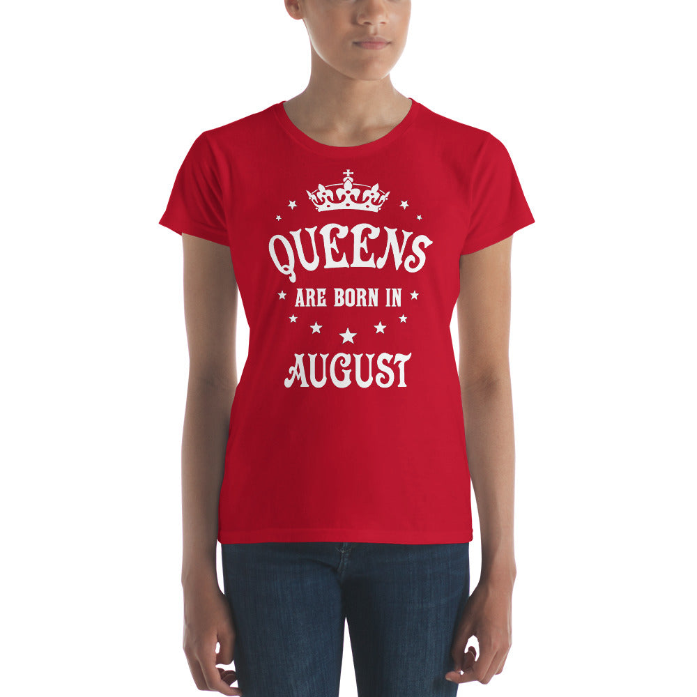 iberry's Birthday month T Shirt for Women |August Birthday Month tshirt | Half Sleeve T-Shirt | Round Neck T Shirt |Cotton T-Shirt for Women- (08)