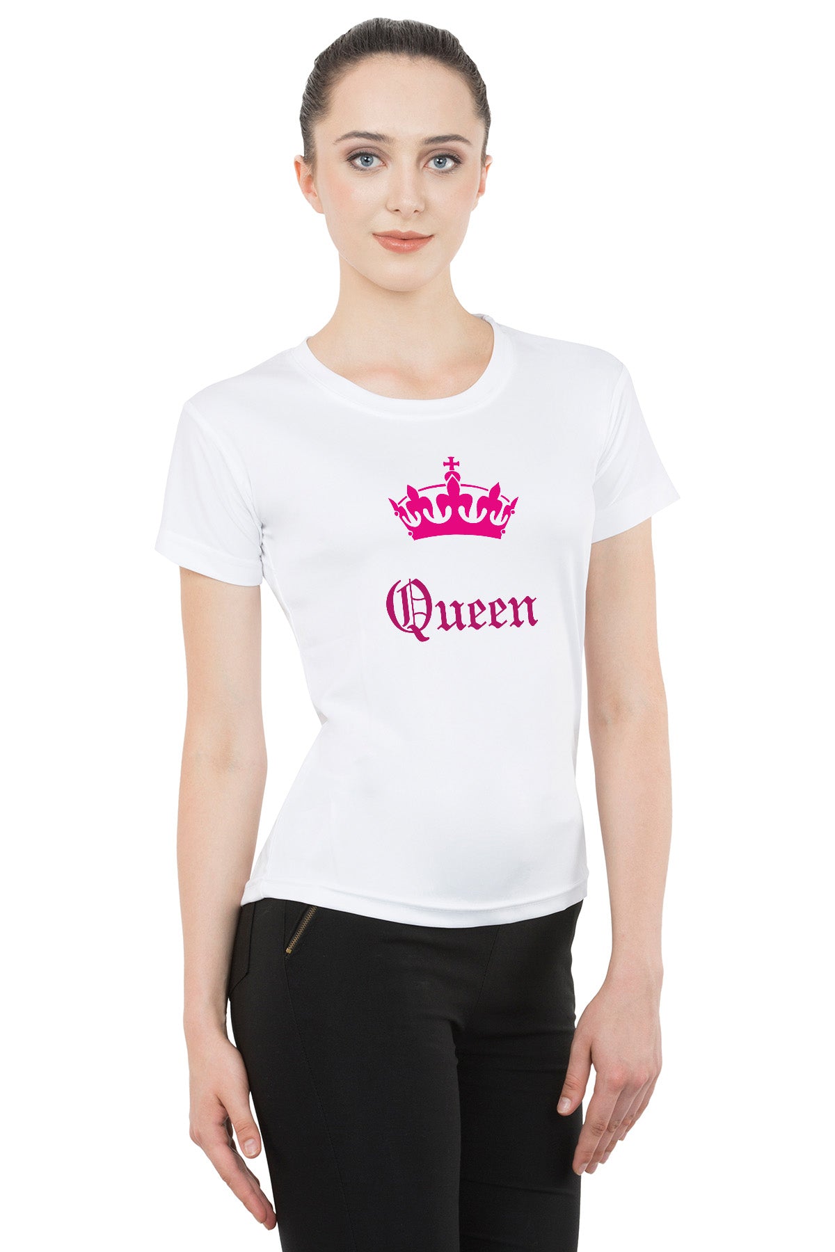 King Queen matching Couple T shirts- White