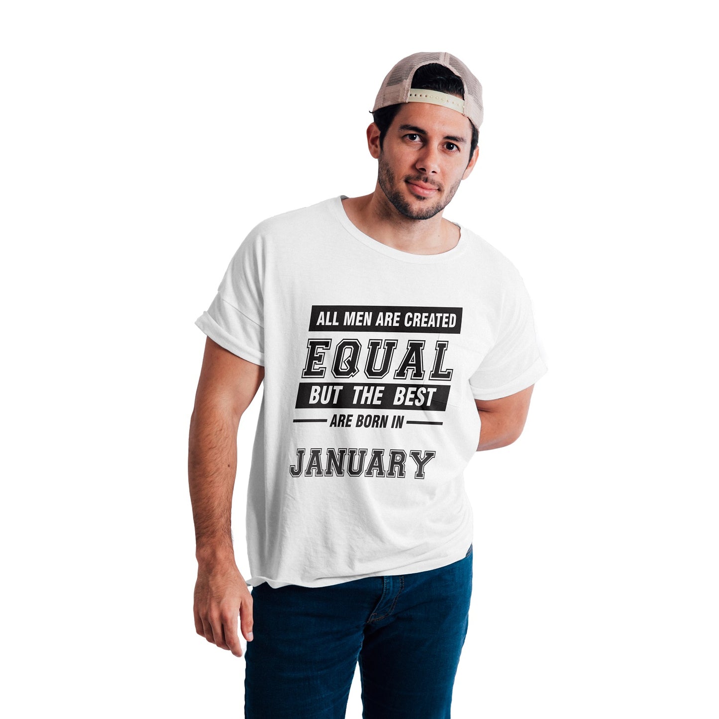 iberrys Birthday month T Shirt for Men |January Birthday Month Tshirt | Half Sleeve T-Shirt | Round Neck T Shirt |Cotton T-Shirt for Men- (02)