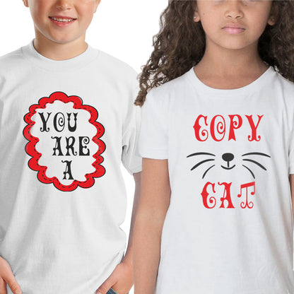 You are a copy cat Sibling kids t shirts - white