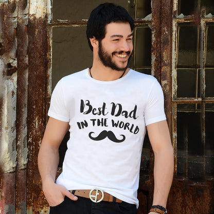 Fathers day Printed Tshirt for Men|Graphic Printed White t shirts for dads|Best dad in the world-13