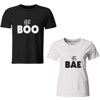 Boo & Bae matching Couple T shirts- White Black