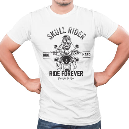 Ride hard ride forever quote Biker t shirts -White