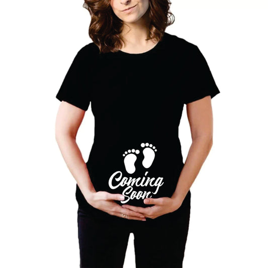 Baby coming soon Maternity t shirt for women|mom to be t shirt|half sleeve t shirt womens | Maternity Dress|round neck t shirt