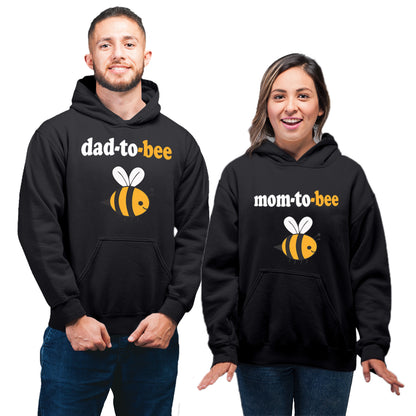 Mom to be- Dad to be Matching Maternity Sweatshirts | Couple Maternity Hoodies- Black