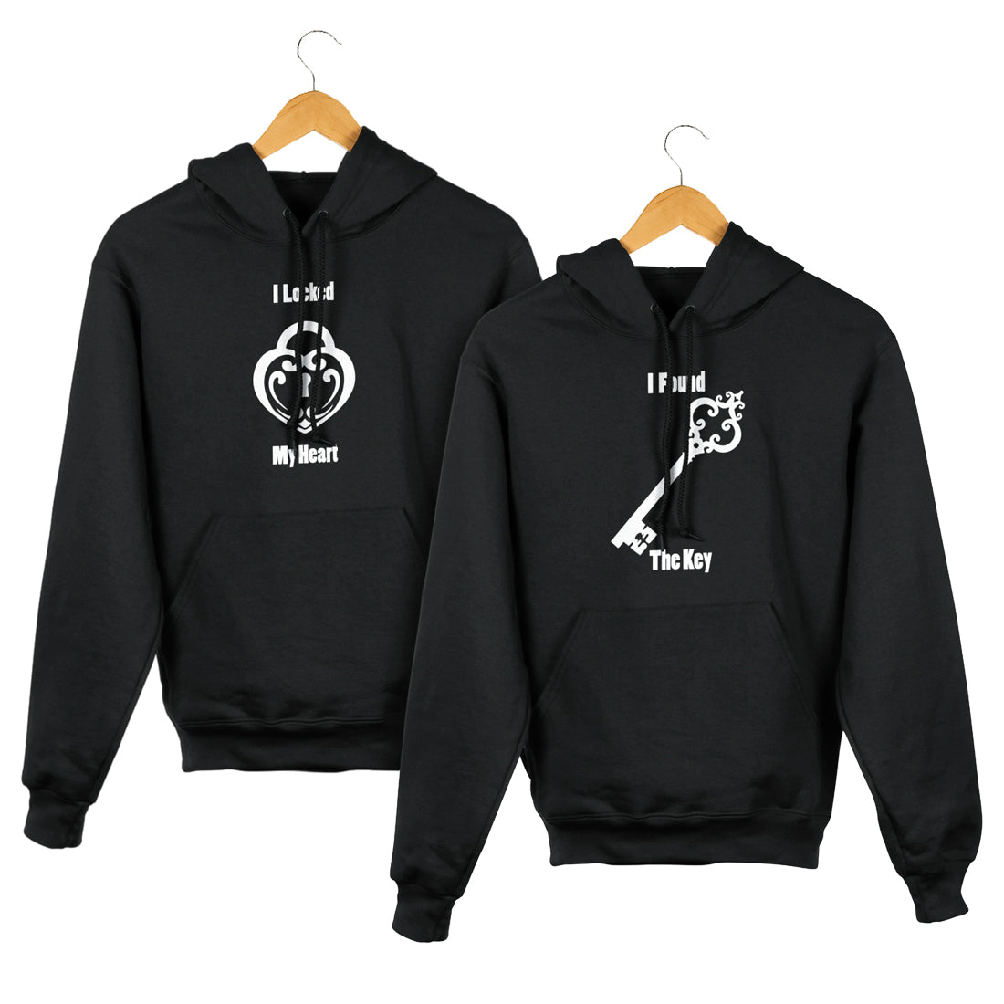 Lock and Key Matching Couple Cute Sweatshirts | Couple Hoodies- Black