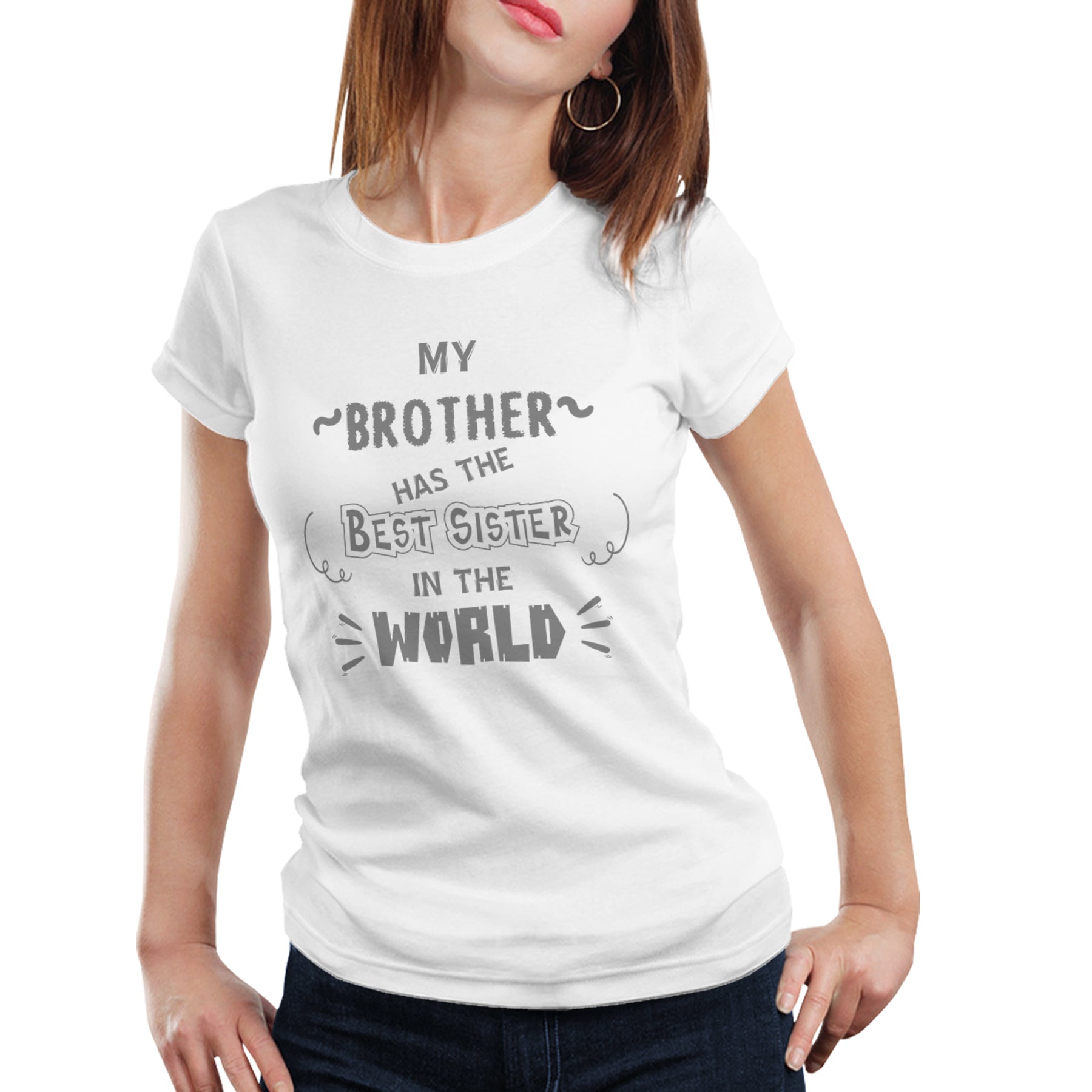 Best brother in the world- Best sister in the world matching Sibling t shirts - white