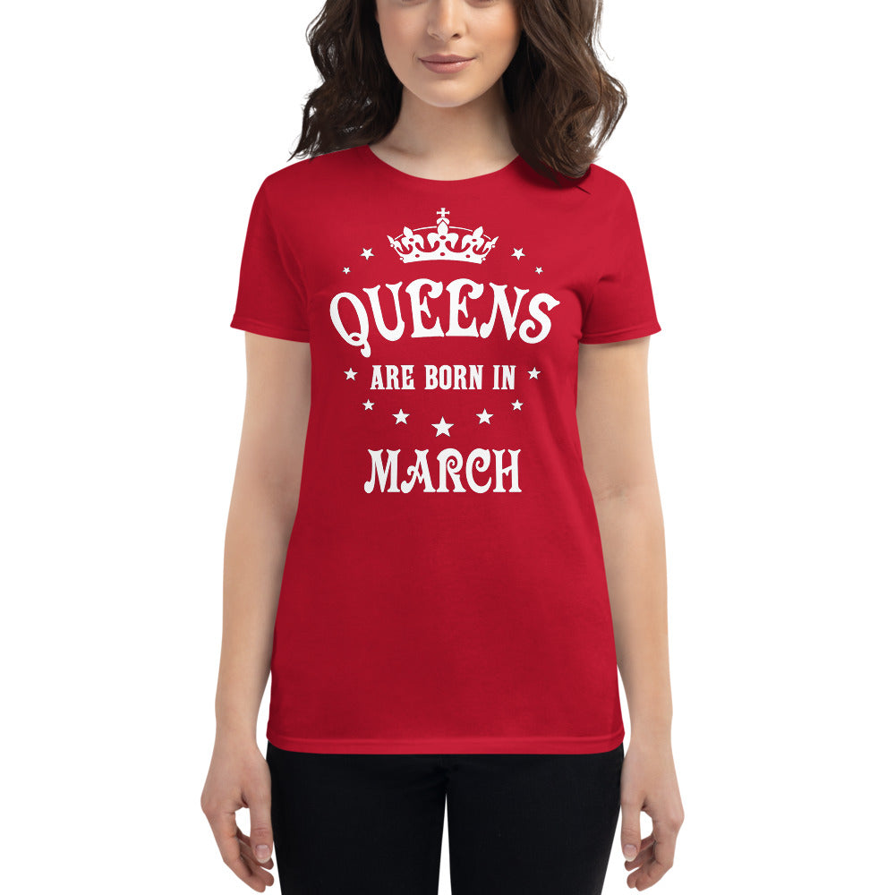 iberry's Birthday month T Shirt for Women |March Birthday Month tshirt | Half Sleeve T-Shirt | Round Neck T Shirt |Cotton T-Shirt for Women- (03)