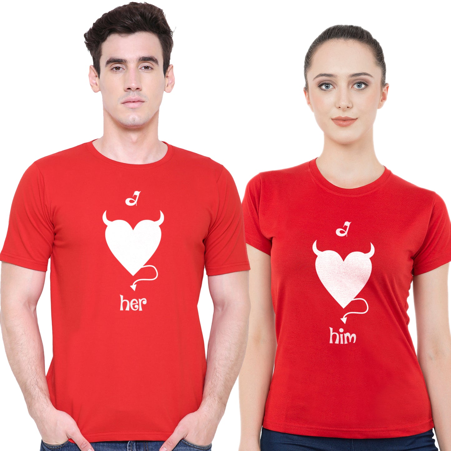 Love Devilmatching Couple T shirts- Red
