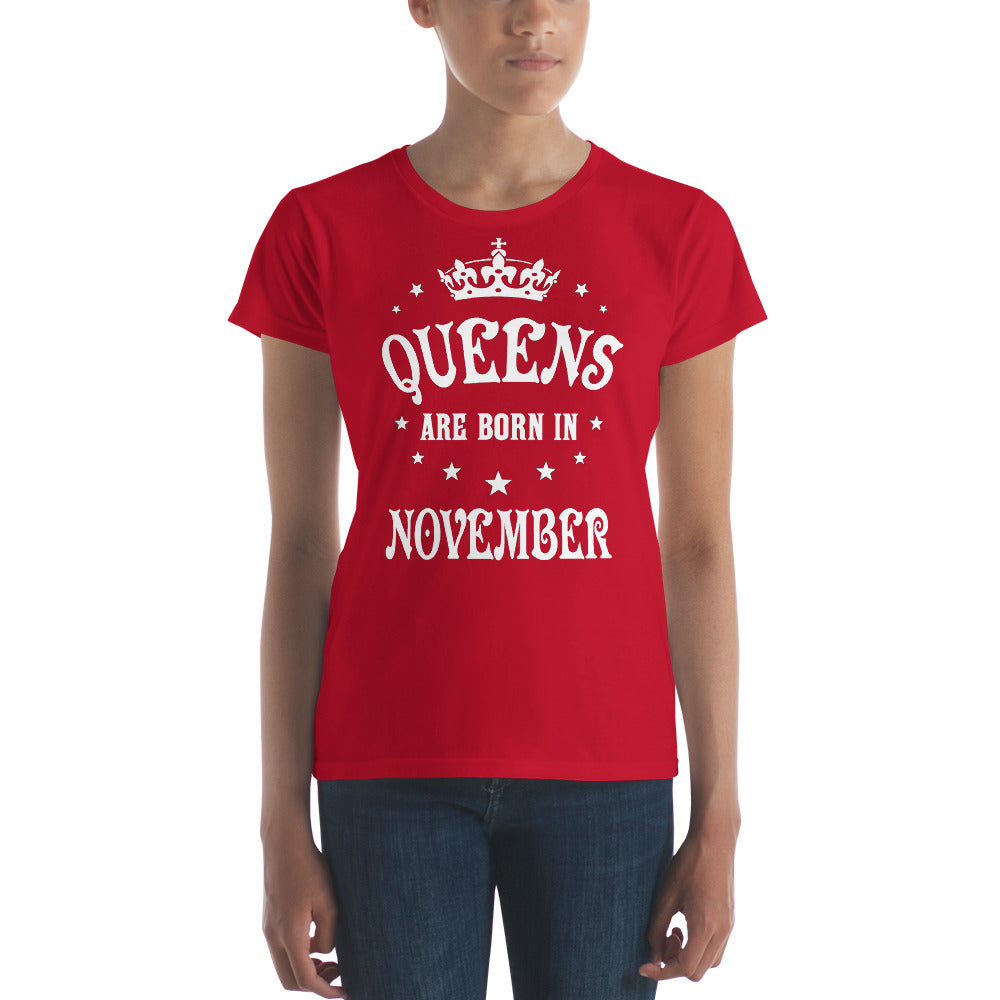 iberry's Birthday month T Shirt for Women |November Birthday Month tshirt | Half Sleeve T-Shirt | Round Neck T Shirt |Cotton T-Shirt for Women- (11)