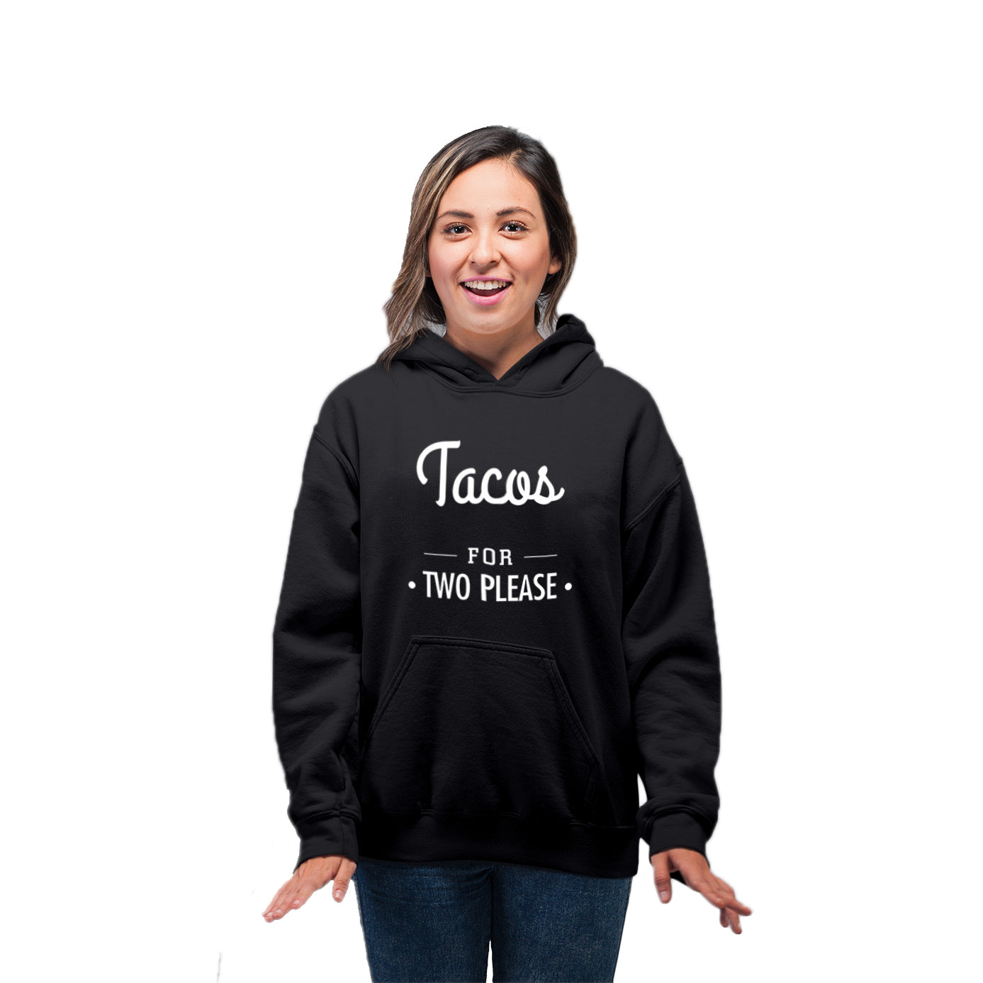 Tacos for two Matching Maternity Sweatshirts | Couple Maternity Hoodies- Black