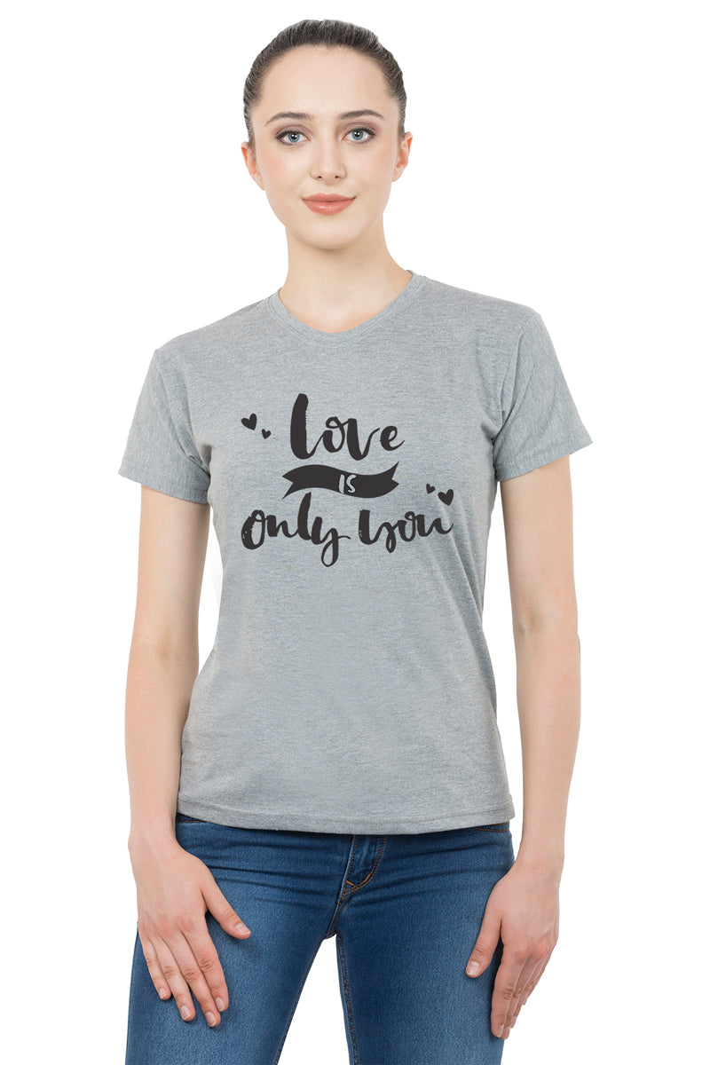Love is only you matching Couple T shirts- Grey