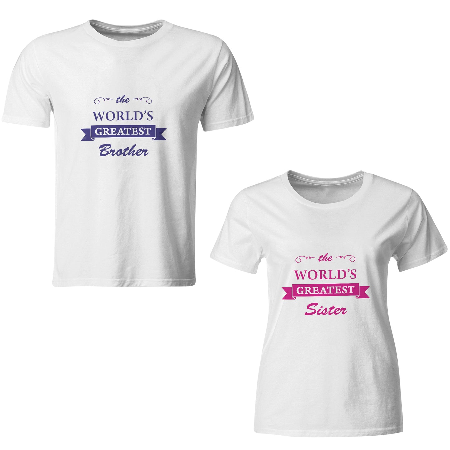 world's greatest brother-world's greatest sister matching Sibling t shirts - white