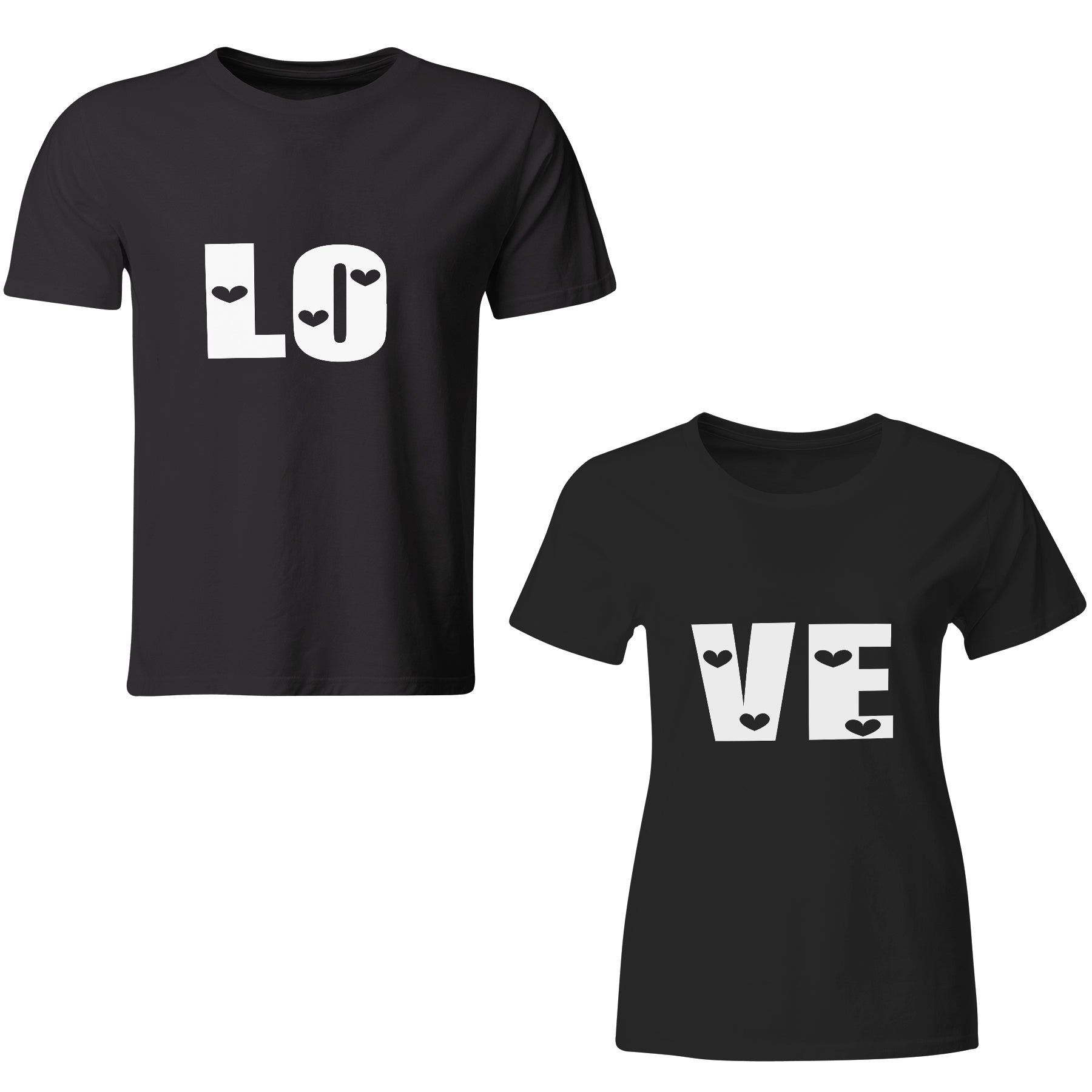 Love matching Couple T shirts- Black